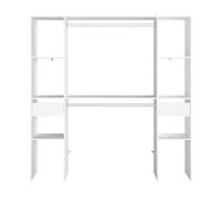 Vestidor modular abierto custom para dormitorio en color blanco incluye modulo c con 6 estantes, 2 cajones y 2 barra 176x180 cm 40 cm