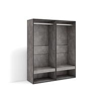 Vestidor Skraut Home abierto, 2 módulos sin puerta para ropa, zapatos y complementos, medidas 120x35x145cm, Armario, perchero, Varios colores Cement