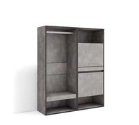Vestidor Skraut Home abierto para ropa y complementos, zapatero con capacidad para 10 pares aproximadamente de zapatos, 120x35x145cm, Varios colores Cement