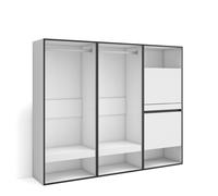 Vestidor Skraut Home abierto y zapatero, para ropa, complementos y capacidad para 10 pares de zapatos, 180x35x145cm, Varios colores disponibles White