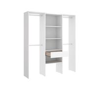 Vestidor suit 1 columna con barras laterales blanco 187x160x50 cm
