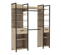 Vestidor urano roble kronberg y negro 180x45x208cm dormitorio industrial