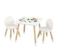 VEVOR 1 Mesa Infantil con 2 Sillas 500x500x437 mm y 282x282x480 mm Conjunto de Muebles Infantiles Bandeja Fácil de Limpiar para Estudiar Comer Jugar Leer Guardería Dormitorio Infantil de 2 a 8 Años