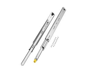 VEVOR 1 Par de Correderas para Cajones de Extensión Completa, Capacidad Carga 113,4 kg, Rodamiento de Bolas con Riel Deslizante para Cajones de Montaje Lateral con Bloqueo, 600 x 53 x 19,5 mm