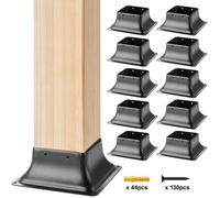 VEVOR 10 Piezas Soportes para Postes de Madera Dimensiones Internas 91,4x91,4 mm Base Interna de Poste de Acero al Carbono para Anclaje de Poste de Madera Estándar de Barandilla, Barandilla de Terraza