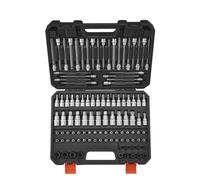 VEVOR 107 PCS Juego de Vasos con Punta, SAE y Métricos, Hexagonales/Torx/Torx Externo/a Prueba de Manipulaciones/Extralargos, Acero de Aleación S2 y Acero Cr-V, con Impulsores de 1/4", 3/8" y 1/2"