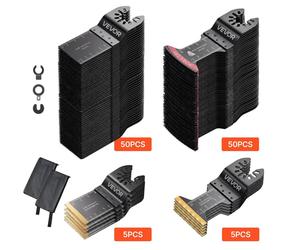 VEVOR, 110 piezas de hojas de sierra multiherramienta, accesorios para herramientas oscilantes con 4 tipos de hojas de sierra, hojas de sierra oscilantes para madera, plástico y metal, accesorios para
