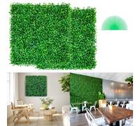 VEVOR 12 paneles artificiales de boj de 10.0 x 10.0 in, tapete de pared de seto de boj, pared de fondo de césped artificial, pantalla de cobertura de privacidad con protección UV para valla de jardín