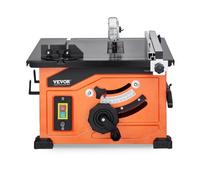 VEVOR 1200 W Sierra de Mesa Portátil de 59 x 46 x 37 cm con Hoja de Sierra de 24 Dientes, Capacidad Máxima de Corte de 225 mm, Velocidad de Corte de 4800 RPM para Carpintería y Fabricación de Muebles