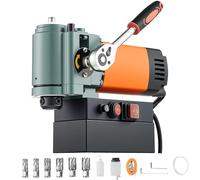 VEVOR 1300 W Taladro de Columna Magnético Perfil Bajo, Taladro de Columna Portátil con Vástago Weldon 10000 N de Fuerza, 650 RPM de Velocidad, 35 mm de Diámetro Interior para Superficies Metálicas
