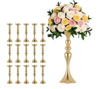 VEVOR, 16 unidades de jarrones de boda, centros de mesa para flores, jarrones de 38 cm de altura, centros de mesa metálicos con soportes para flores, centros de mesa para bodas, fiestas, aniversarios