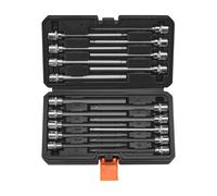 VEVOR 18 PCS Juego de Dados Hexagonales Extralargos con Punta Allen, Accionamiento de 3/8", Acero de Aleación S2 y Acero Cr-V, SAE Estándar y Métrico, con Estuche de Almacenamiento, para Mecánicos