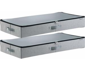 VEVOR - 2 bolsas de almacenamiento bajo la cama, 45 litros, organizador de zapatos para colocar debajo de la cama con tapas transparentes, caja de almacenamiento para ropa, mantas, dormitorio, hogar