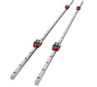 VEVOR 2 PCS Carril Lineal 1500 mm Cuadrado Carriles de Deslizamiento Lineal 4 Bloques Acero Inoxidable Alta Dureza Riel Deslizante Lineal para Máquinas de Soldadura Láser, Torno, Molino, Dobladora