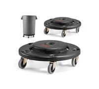 VEVOR 2 PCS Carrito de Bote de Basura, Base Redonda con Ruedas para Basura con 4 Ruedas Bloqueables, Capacidad de Peso de 227 kg, Carro para Barril Resistente, Carrito Rodante Multiuso, Negro