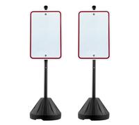 VEVOR 2 Postes de Señal de Hierro Fundido Poste de Acero Resistente Portátil de 160 cm con Base y Ruedas de Plástico Duro Soporte de Señal para Jardín, Patio, Granja o Intersección de Tráfico, Negro
