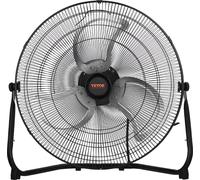 VEVOR, 2 ventiladores de suelo, 3 velocidades, alta potencia, ventilador industrial de 50,8 cm (20 pulgadas), 4800 CFM, inclinación ajustable de 360°, flujo de aire de 21,33 pies/segundo, ventilador d