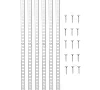 VEVOR 20 PCS Riel Horizontal para Estante de 1846 x 17 x 6,5 mm de Acero al Carbono Laminado en Frío con 140 Tornillos Ideales para Estanterías de Pared, Armarios y Organización, Color Plata
