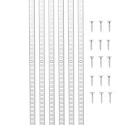VEVOR 20 PCS Riel Horizontal para Estante de 1846 x 17 x 6,5 mm, Soportes Ajustables de Acero Inoxidable con 140 Tornillos Ideales para Estanterías de Pared, Armarios y Organización, Plata