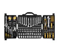 VEVOR 207 PCS Kit de Herramientas Mecánicas SAE y Métricas con Dados con Impulsión, Puntas, Llaves, Mango de Trinquete, Accesorios y Estuche de Almacenamiento de Plástico para Reparación de Automóvil