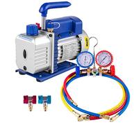 VEVOR 3 CFM 1/4HP HVAC Bomba de Vacio AC/DC, Juego de manómetros diagnósticos