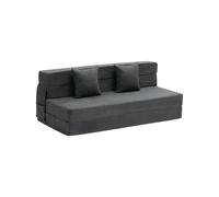 VEVOR 3 en 1 Sofá Cama Plegable 2060 x 1545 x 150 mm con 2 Almohadas y Funda Lavable, Sofá Cama Convertible de Espuma Viscoelástica de Alta Densidad 25D para Sala de Estar, Dormitorio, Gris Oscuro