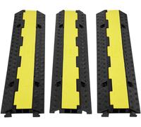 VEVOR, 3 unidades de canaletas para cables, puente de cables de 2 canales, protección para el paso de vehículos, rampa para cables