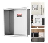 VEVOR 33.02 x 33.02 cm de ducha sin azulejo de acero inoxidable 304, empotrado estante para pared, moderno impermeable resistente a la corrosión para almacenamiento de jabón en ducha y baño, Plata