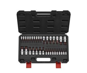 VEVOR 34 PCS Juego de Vasos con Punta Torx, Estrella Sólida y a Prueba de Manipulaciones T6-T70, Acero de Aleación S2 y Acero Cr-V, con Impulsores de 1/4", 3/8" y 1/2", Estuche de Almacenamiento