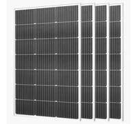VEVOR 4 Paneles Solares Monocristalinos 100 W e Conversión ≥23 %, con Salida MC4 Estable y Marco de Aluminio, Impermeable IP65 para Coches, Barcos, Autocaravanas, 895 x 580 x 30 mm