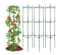 VEVOR - Juego de 4 jaulas para tomates de 63 pulgadas para jardín, soporte para plantas enrejadas de tomates, jaula apilable de soporte para plantas altas, para parterres elevados, verduras, flores y