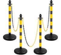 VEVOR: 4 postes de señalización amarillos de plástico, para barreras, con cadena