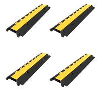 VEVOR 4 Rampa de Protector de Cable Canaleta Para Cable Protector de Cables para Suelo Capacidad de Carga 20-40 Toneladas Pasacables Suelo 103x25,5x5 cm