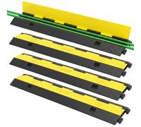 VEVOR, 4 unidades de canaletas para cables, puente de goma para cables (doble canal), protección para el paso de vehículos, rampa para cables