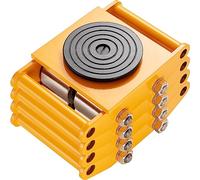 VEVOR 4PCS Patín de Transporte de Maquinaria Ruedas para Mover Muebles Pesados Carga de 12 T con Base Antideslizante Rotación de 360° de 4 Ruedas de Acero al Carbono para Almacén Taller Fábrica Hogar