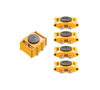 VEVOR 4PCS Patín de Transporte de Maquinaria Ruedas para Mover Muebles Pesados Carga de 12 T con Base Antideslizante Rotación de 360° de 4 Ruedas de Acero al Carbono para Almacén Taller Fábrica Hogar