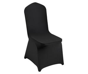 VEVOR 50 piezas negras Fundas para Sillas Plegables de Spandex Elástico, Funda para Silla Ajustable Universal, Fundas Protectoras Lavables Extraíbles, para Bodas, Vacaciones, Banquetes