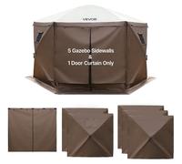 VEVOR, 6 paneles laterales para pabellón, dimensiones 1,73 x 1,48 m, lonas laterales impermeables con revestimiento de Polyurethanpara protección solar, panel lateral que incluye 1 puerta con cremalle