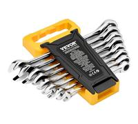 VEVOR 8 PCS Juego de Llaves Combinadas, Juego de Llaves de Trinquete con Estante Organizador, Juego de Llaves Mediano Métricas de 8 mm a 19 mm, para Uso Doméstico, Reparaciones de Automóviles