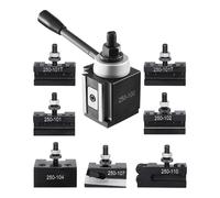 VEVOR 8 PCS Juego de Postes de Herramientas con Portaherramientas de Torno, Poste de Herramientas Tipo Cuña con Accesorios de Portaherramientas de Torneado para Minitorno y Torno de Metal 152,4-305 mm