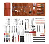 VEVOR 92 Piezas Kit de Herramientas para Trabajar el Cuero con Bolsa de Cuero Portátil, Herramientas de Corte para Estampación, Costura y Grabado, para Principiantes, Entusiastas del Bricolaje