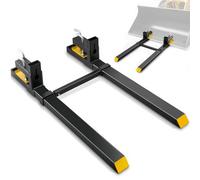 VEVOR Abrazadera de Horquillas de Tractor 149 cm Abrazadera en Horquillas de Paletas Carga de 1814 kg Barra Estabilizadora Ajustable Horquilla de Paletas para Carretilla Elevadora con Pala Cargadora