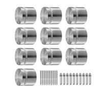 VEVOR Abrazadera de Vidrio, 10 Soportes de Barandilla de Vidrio Redondo 50 x 112.8 mm para Vidrio Templado de 8-16 mm de Espesor, Acero Inoxidable 316, para Balcón, Jardín, Piscina, Escalera, Plata