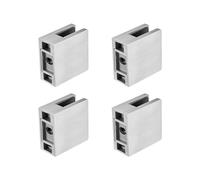 VEVOR Abrazadera de Vidrio, 4 Soportes de Barandilla de Vidrio Cuadrado 55 x 55 x 26 mm para Vidrio Templado de 8-12 mm de Espesor, Acero Inoxidable 304, para Balcón, Jardín, Piscina, Escalera, Plata