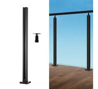VEVOR Abrazadera de vidrio, soporte de barandilla de vidrio de 35.83 "de altura para vidrio templado de 0.39 "-0.47 "de espesor, abrazadera de montaje de vidrio de acero inoxidable 304, soporte de est