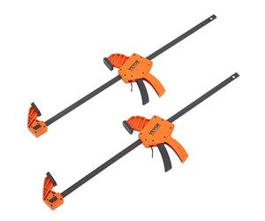 VEVOR Abrazaderas de Barra para Carpintería 2 Piezas Abrazadera F Apertura de 609,6mm Profundidad de 84,6mm Abrazadera con Una Mano Límite de Carga de 136kg Abrazaderas de Madera para Trabajar Metales