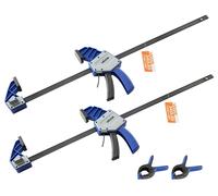 VEVOR: Abrazaderas para carpintería, 2 unidades. Apertura de 60,96 cm, abrazaderas de sujeción rápida tipo F con una capacidad de carga de 154 kg, profundidad de 84,6 mm. Juego de abrazaderas de plást