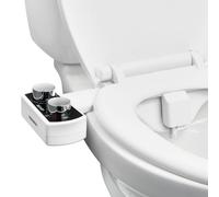 VEVOR Accesorio de Bidé, Asiento de Inodoro Ultrafino con 2 Boquillas Retráctiles y Presión de Agua Ajustable, Rociador de Agua Fría no Eléctrico a Lavado Frontal y Trasero, 390 x 184 x 100 mm
