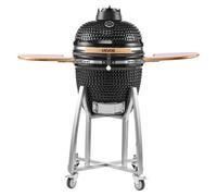 VEVOR, ahumador de carbón, parrilla vertical para barbacoa de 406 mm, ahumador de acero con revestimiento, con 2 rejillas, termómetro, aberturas de ventilación y un depósito de cenizas extraíble, idea