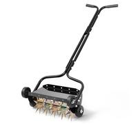 VEVOR Aireador de Césped con Ruedas, 5 cm de Profundidad, Soporta hasta 18 kg, Mango de 130 cm, Acero Resistente, Herramienta de Aireación de Césped Manual para Jardín Zonas para Mascotas y Patio